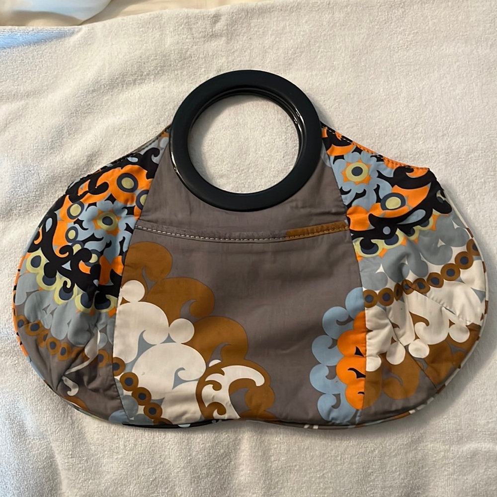 NWOT J. Crew Vintage Floral Fabric O-Ring Handle Handbag Clutch Purse